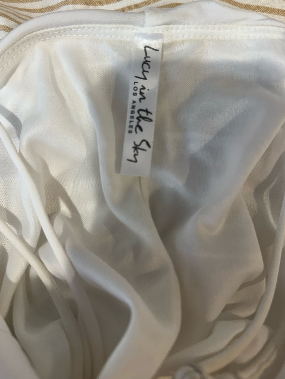 LUCY IN THE SKY White Ruched Ruffle Mini Dress - Picture 5 of 5